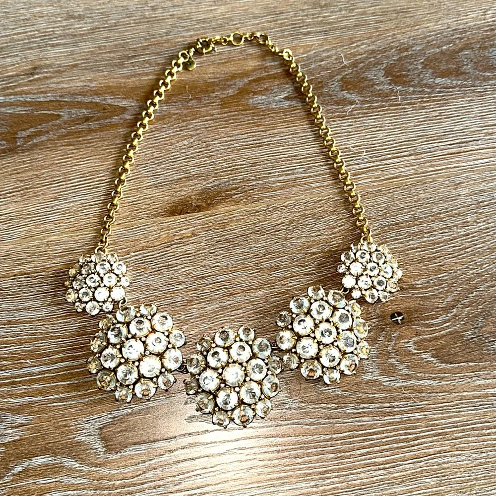 j.crew Gold Crystal studded Necklace - Picture 1 of 6
